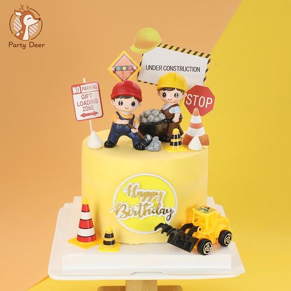 

construction truck boy vehicle decoration traffic sign star cake er for birthday party baby shower baking supplies gifts