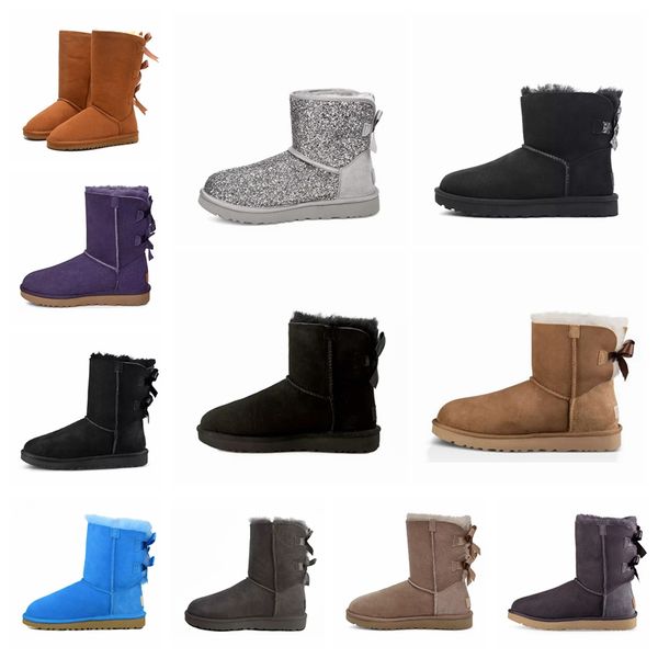 

2020 with socks women snow boots australia winter boot classic mini ankle short ladies girls womens booties triple black chestnut