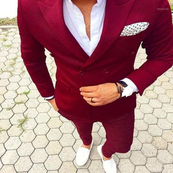 

fashion peaked lapel double breasted men suit (jacket+pant) costume homme mens suits latest coat pant design1, White;black