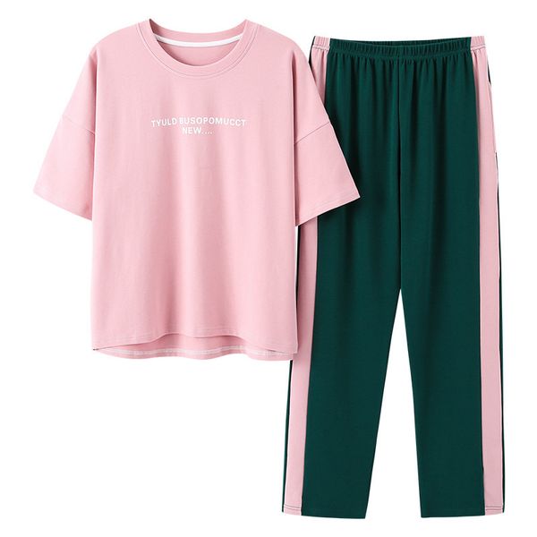 

fashion printing pajamas women pajamas set homesuit homeclothes fashion style short sleeve long pants casual style sleepwear y200708, Black;red