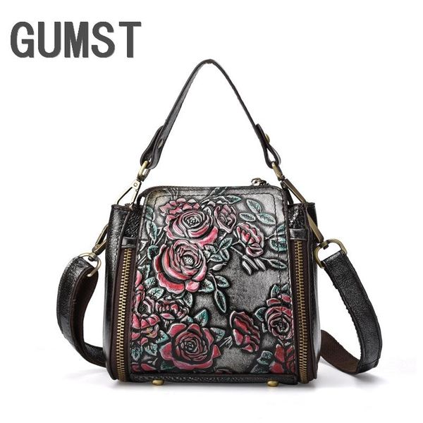 

gumst women messenger shoulder handle genuine leather bags natural skin ladies cross body tote purse handbag
