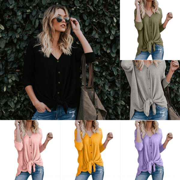 

autumn and winter long sleeve v-neck t- women's cardigan t-shirt base shirt 11 color 5 size fcjrr, White