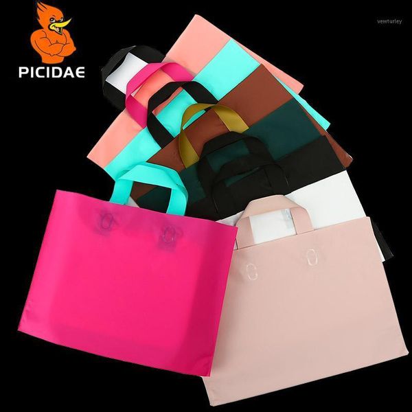 

gift wrap clothing cosmetic custom matte plastic frosted hand packaging bag solid color daily box shoes store shopping backpack doll1