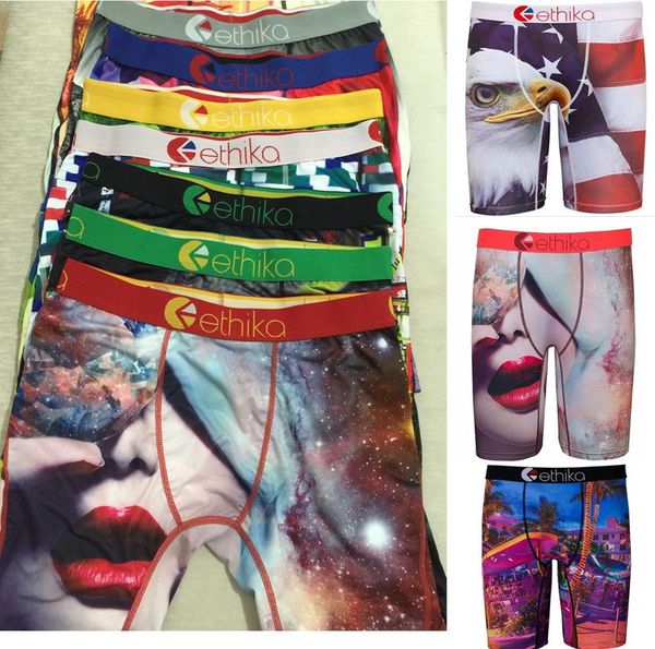 

new listing random styles ethika men's boxer underwear sports hiphop rock excise underwear skateboard street quick dry 3, Black;white