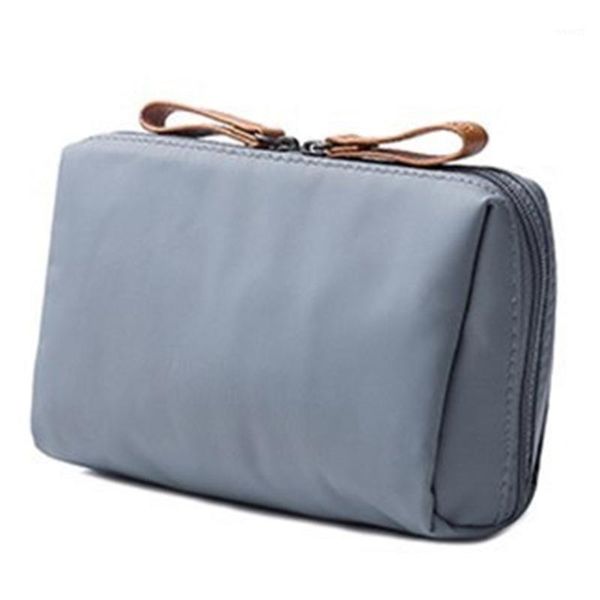 

cosmetic bags & cases gray solid bag korean style women makeup pouch toiletry waterproof organizer case necessaire1