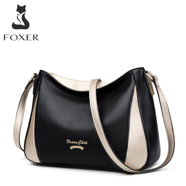 

foxer brand lady casual shoulder soft travel crossbody women's large capacity hobo purse female luxury messenger bag c0121