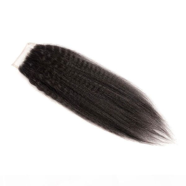 

brazilian peruvian mongolian malaysian cambodian indian kinky straight remy human hair closure hair extension 1 pc coare yaki, Black;brown