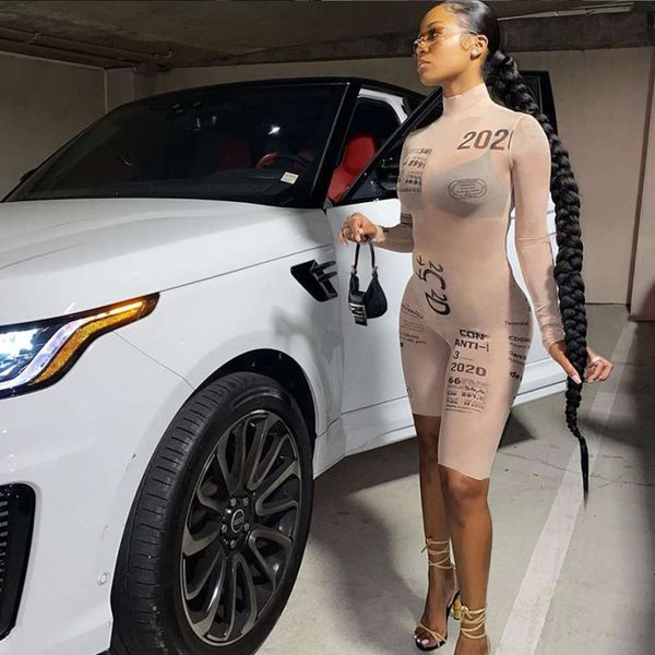 

2020 autumn new women's printed long sve jumpsuit with high waist and hip, Black;white