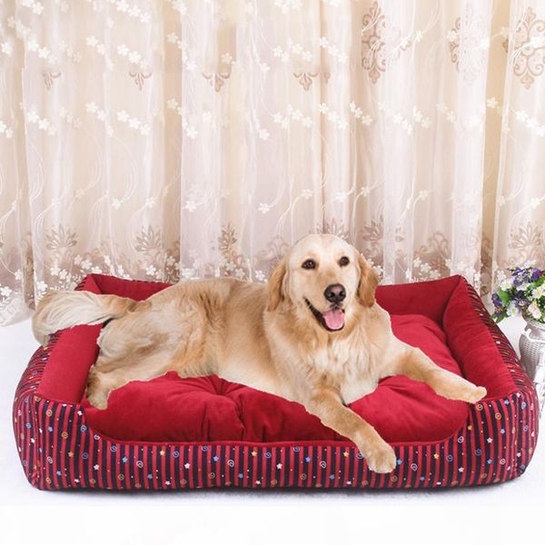 

big dog bed sleep couch striped detachable dog cat mattress for cats pitbull bulldog sofa kennels bedding pads pet supplies
