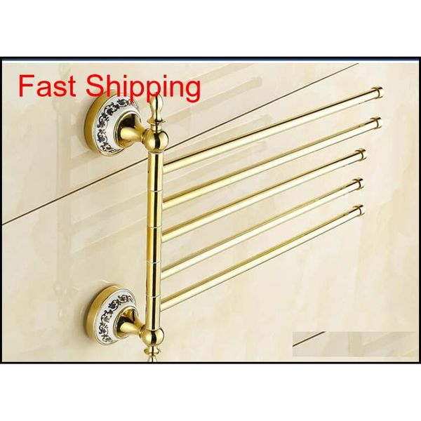 

modern wall mounted golden brass towel bar towel holder swiv qylwss packing2010