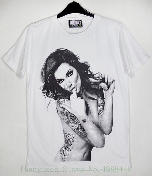 

sport pin up girl suck mid finger tattoos the body art tattoos t shirt youth slim fit t shirt s-xxl