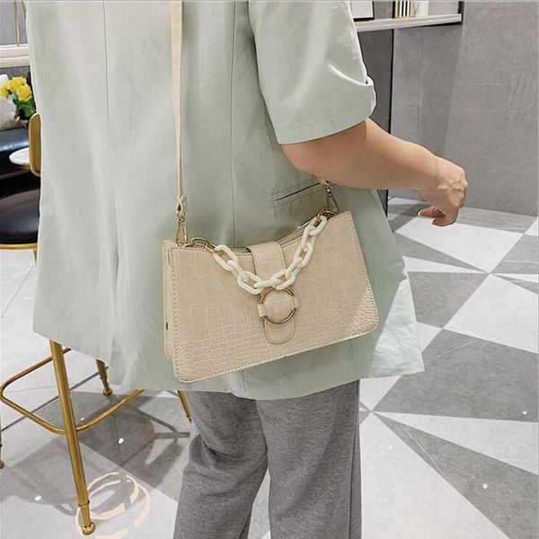 

shoulder bags 2021 fashion versatile messenger bag color contrast armpit summer leather women's