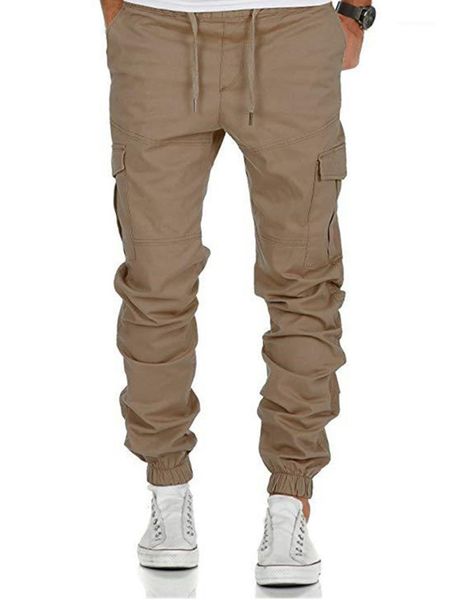 

men's pants 2021 men hip hop joggers fashion basic solid elastic waist trousers casual pockets mens sweatpants1, Black