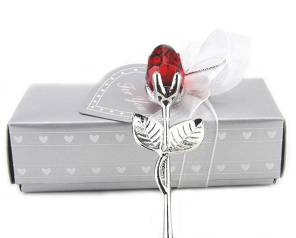 

100pcs crystal rose artificial flowers baby shower souvenirs wedding favors and gifts for guest home decor transparent