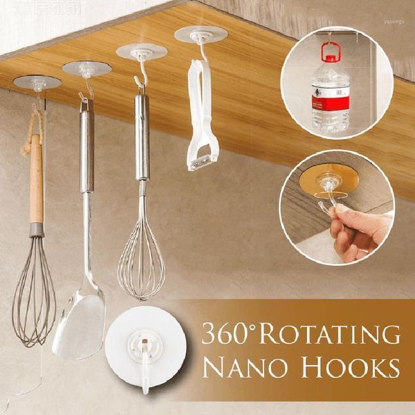 

360Â° rotatable wall hooks adhesive wall mount waterproof oilproof on glass metal wood for kitchen bathroom 5/10 pcs lbshipping1