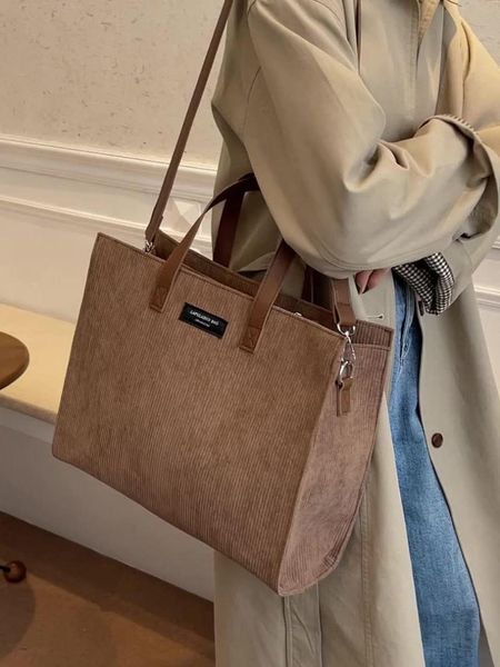 

evening bags women's corduroy handbag large capacity shoulder crossbody bag fashion simple ladies shopping