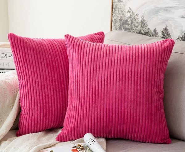 

home bedroom pillow case solid color pillowcase soft corduroy cushion cover pillowcase home textile 8 colors