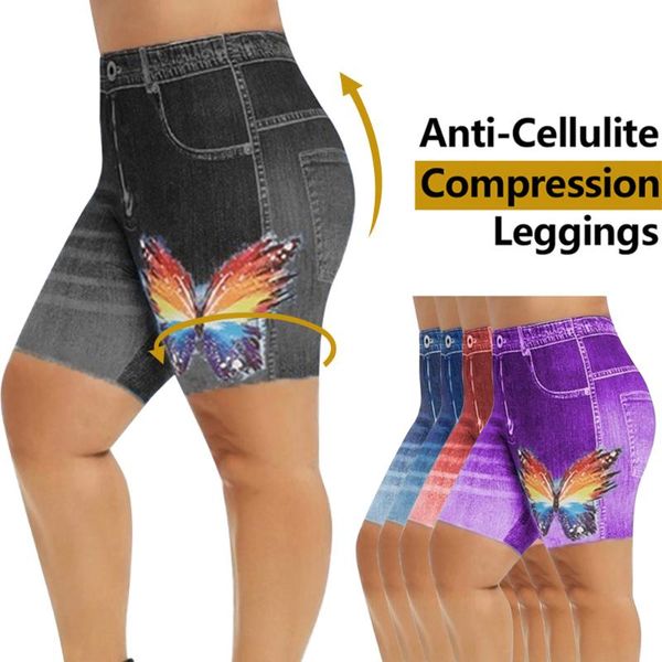 

женщины высокой талией джинсовые шорты лето 3d печати мода джинсы плюс размер шорты femme push up скинни бег йога, White;red