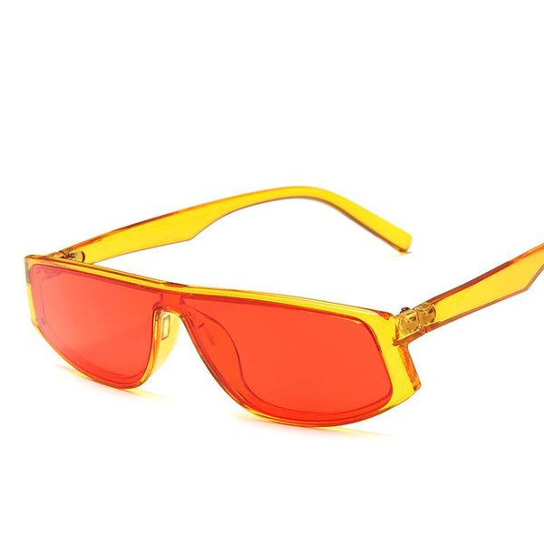

fashion retro one-piece sunglasses ladies trendy personality orange sunglasses ins street shooting catwalk wild glasses men, White;black