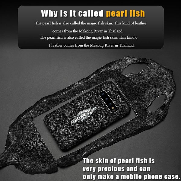 

langsid premium real stingray leather phone case samsung galaxy s10 lite s9 s8 plus luxury black fundas for s20 ultra s20+