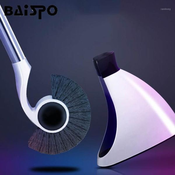 

baispo stainless steel handle toilet brush holder floor-standing bathroom accessories with base wc magnetic toilet brush set1