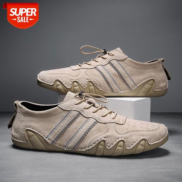 

plus size suede leather shoes men loafers ocs casual leather shoes soft driving men flats walking lace-up man footwear #8f0f