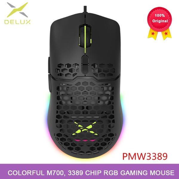 

colorful m700 wired hole mouse, lightweight design, 3389 chip, two-way dpi adjustment rgb gaming mouse
