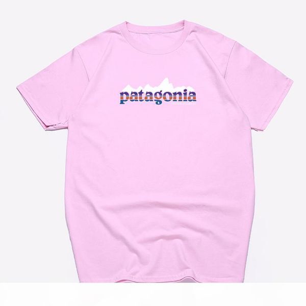 

patagonia high qulity cotton line arrow summer short-sleeved t-shirt new loose men and women couple bottoming t-shirt, White;black