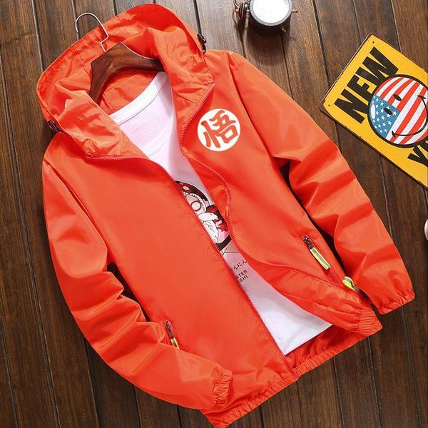 

men's jackets spring summer goku bomber jacket men women casual windbreaker zipper thin hooded coat outwear male, Black;brown