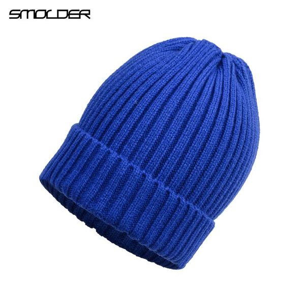 

beanies [smolder] arrival knitted hat acrylic beanie solid color keep warm elastic winter hats
