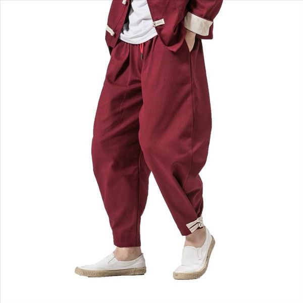 

2021 men harem pants mens hip hop cross pants sweatpants autumn male joggers chinese traditional harajuku trousers dropshipping, Black
