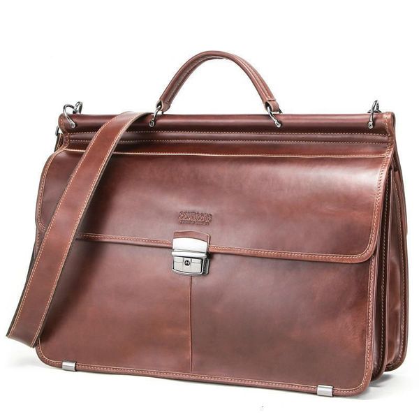 

new genuine mens leather lapmessenger bags man business affairs briefcase capacity more function male package computer bag