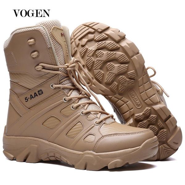 

повседневные мужчины кожа army boots большого размер 13 special mountain combat boots высокие кроссовки tactical, Black