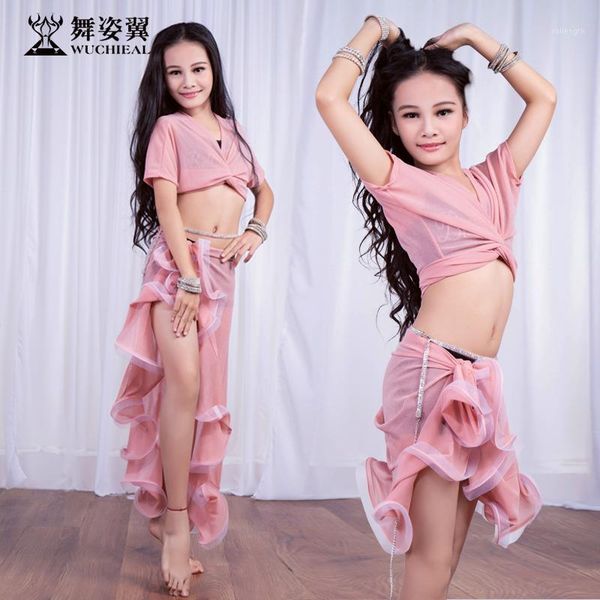 

dance wing children practice clothes 2018 new summer yarn fairy skirt suit children's beginner rt2821, Black;red
