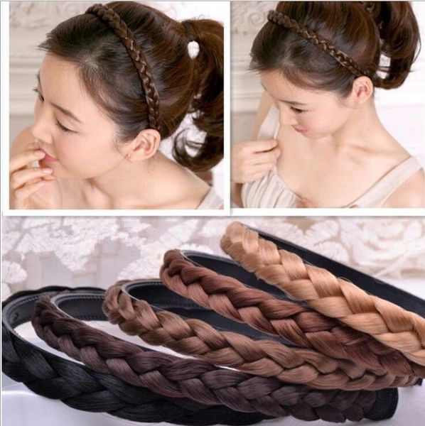 

fashion wig headband twist braid headband ladies retro headdress gd869, Silver