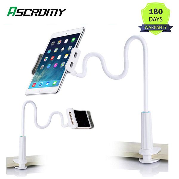 

cell phone tablet stand mobile holder clip long arm gooseneck bracket wall mount for ipad iphone 11 pro max 8 xr samsung support