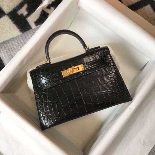 

hand made honey wax line crocodile picalli bag