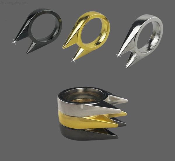 

ear defence finger ring pendant keychain cat multifunction outdoor survival tool edc tactical self defense supplies, Silver