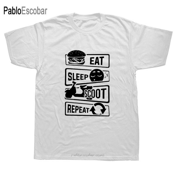 

funny eat sleep scoot repeat scooter men summer cotton harajuku short sleeve streetwear black hoodie designers t shirts sweatshirt