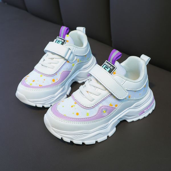 

sport children for girls kids sneakers boys shoes anti-slippery leather flowers tenis infantil menina, Red;white