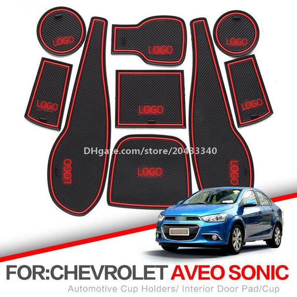 

9pcs car gate slot pad water coaster interior non-slip mats for chevrolet aveo