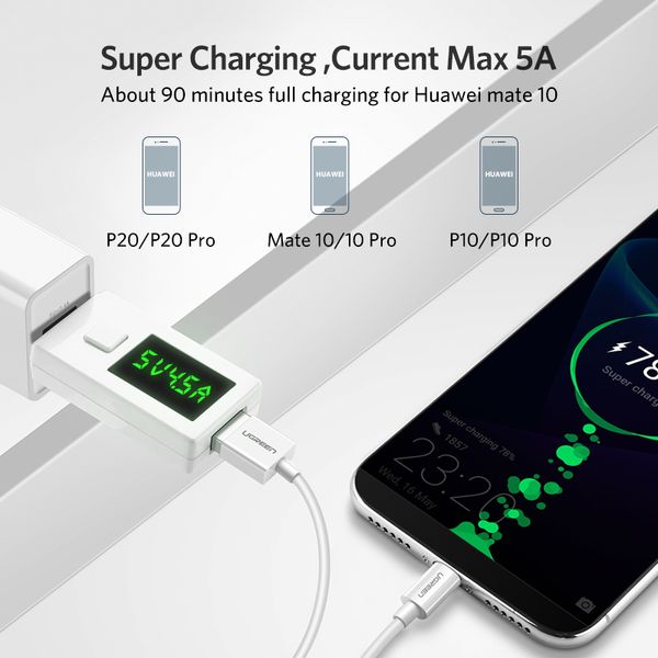 

5a ugreen type быстрая быстрая зарядка 3.0 usb c зарядки данных superchark type-c кабель для huawei p30 p20 mate 30