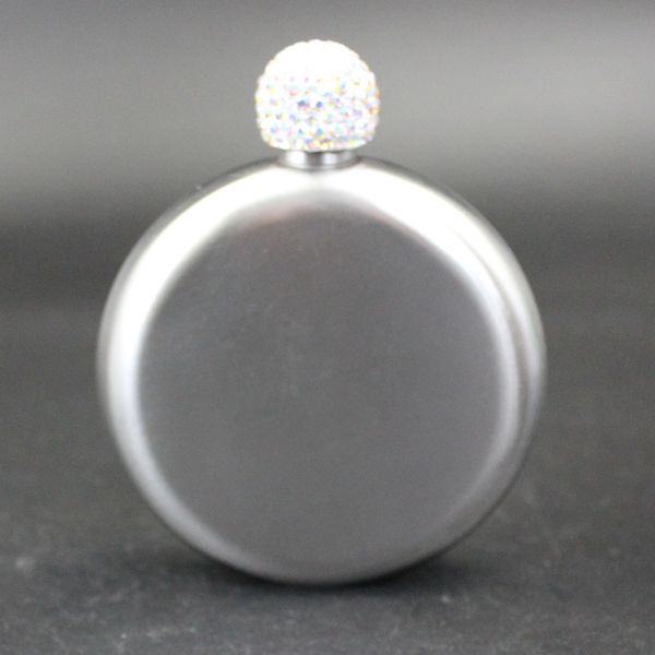 

5oz 304 из нержавеющей стали круглого фляжка rhinestone люки портативный мужчины карманный портативный flagon виски вино бутылки ffa2051