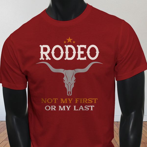 

новая весна высокой упругости не первый rodeo bull skull техасского ковбоя funny mens красная футболка летняя футболка спортивная с капюшоно