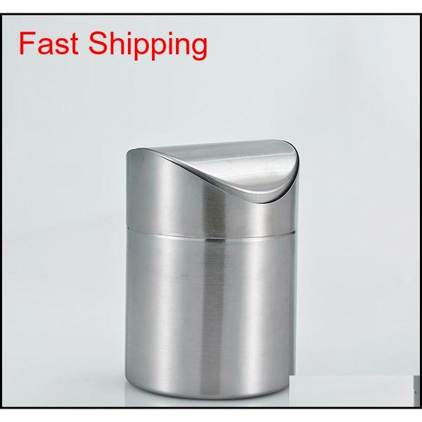 

stainless steel mini wastebasket,table desk trash rubbish bin storage bucket counterrecycling trash garba qyljlr item_home
