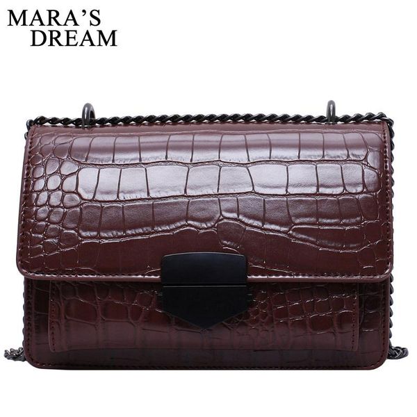 

мара сон 2020 новый сплошной цвет осени и зимы повелительниц вскользь цепи сумка мода pattern wild одно плечо сумка