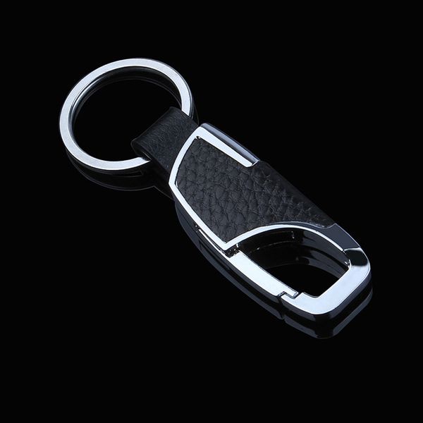 Herren Geschenk High-Grade Echt Schwarz Leder Key Kette Coole Design Auto Keychain zum Verkauf
