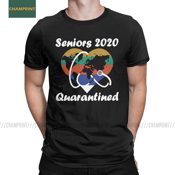 

seniors 2020 quarantined for social distance stay at home leisure tees short sleeve summer sport hooded sweatshirt hoodie men t shirt