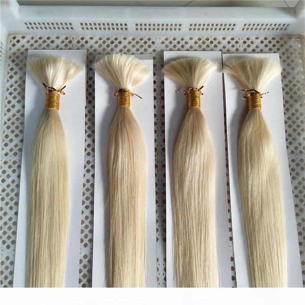 

lummy human hair bulk lightest blonde #60 hair bulk 14-28inch 100g bundle brazilian human hair bundle, Black