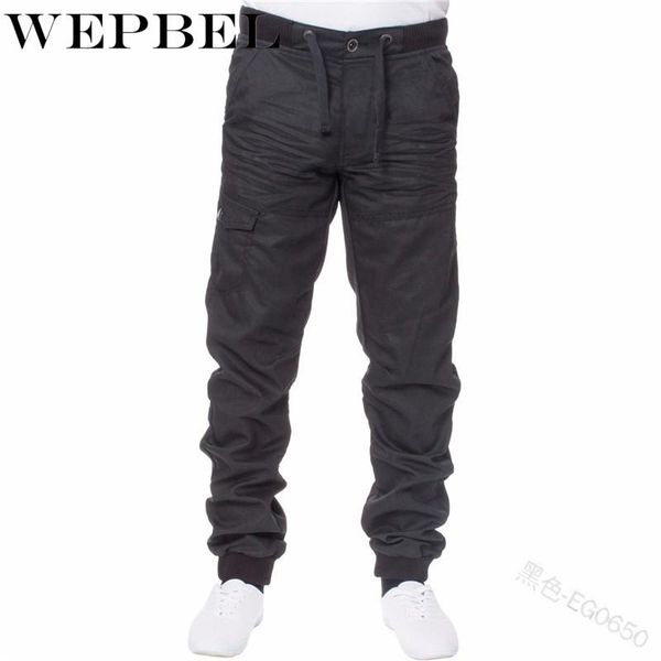 

men's jeans wepbel autumn and winter mid-waist solid color fashion loose casual drawstring patchwork pocket denim straight pants, Blue